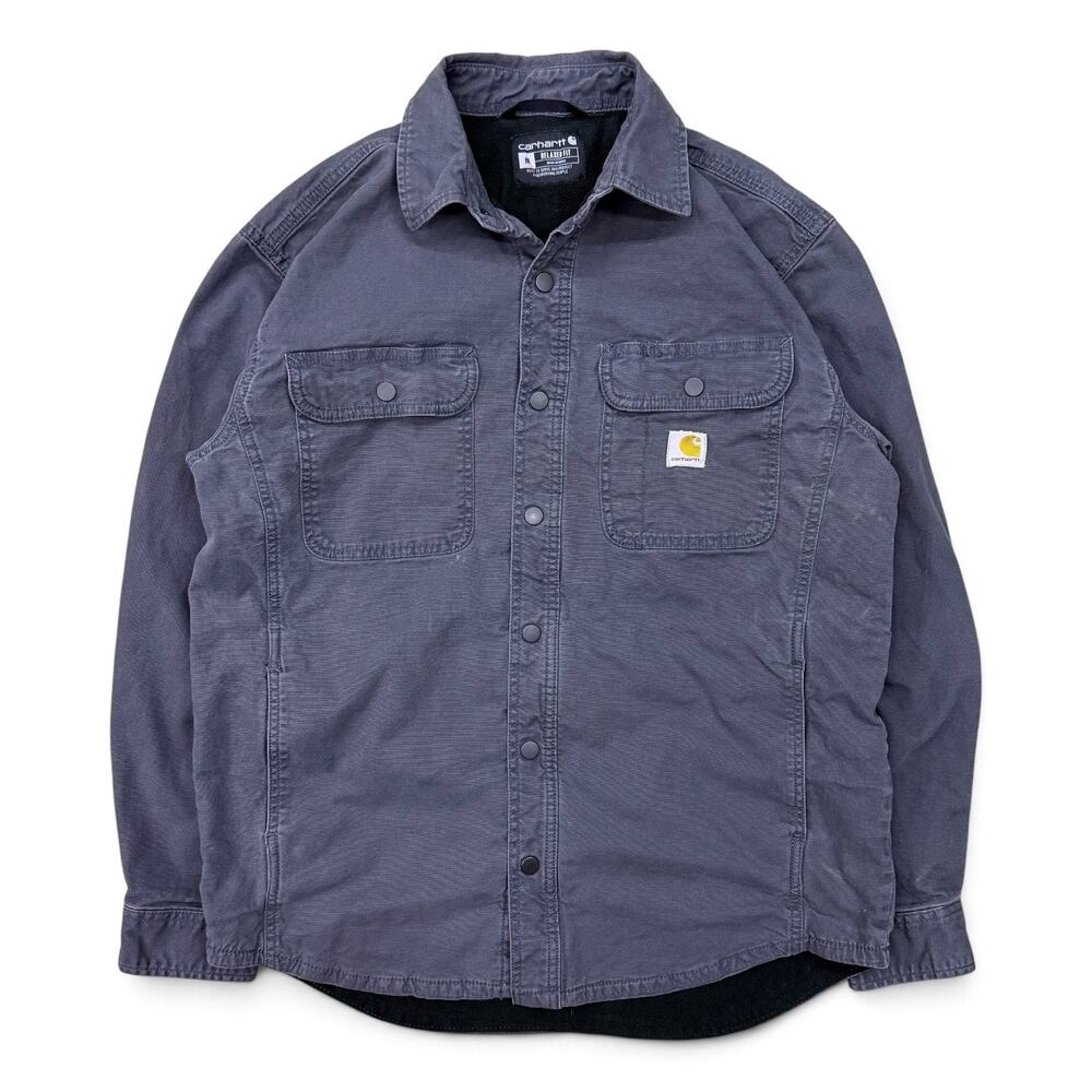 Carhartt Windham Rugged Flex Fleece Lined Shirt Jac Jacket Shadow Gray Medium